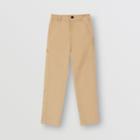 Burberry Burberry Childrens Logo Detail Cotton Twill Trousers, Size: 14y, Yellow