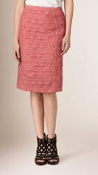 Burberry Prorsum Tiered Lace Pencil Skirt