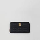 Burberry Burberry Quilted Lambskin Lola Ziparound Wallet, Black