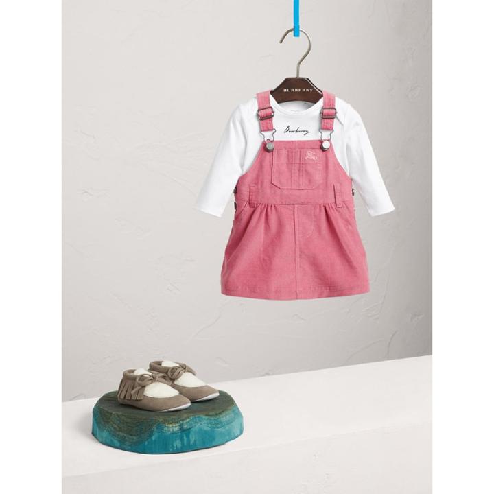 Burberry Burberry Cotton Corduroy Pinafore Dress, Size: 3m, Pink