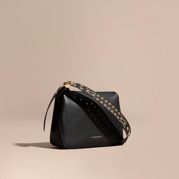 Burberry Eyelet And Rivet Detail Leather Crossbody Bag