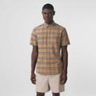 Burberry Burberry Short-sleeve Small Scale Check Stretch Cotton Shirt, Size: Xxxl, Beige