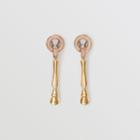 Burberry Burberry Gold And Rose Gold-plated Hoof Drop Earrings, Yellow