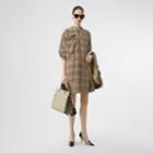 Burberry Burberry Vintage Check Silk Tie-neck Dress, Size: 00, Beige