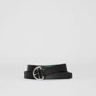 Burberry Burberry Grainy Leather D-ring Belt, Size: 70, Green