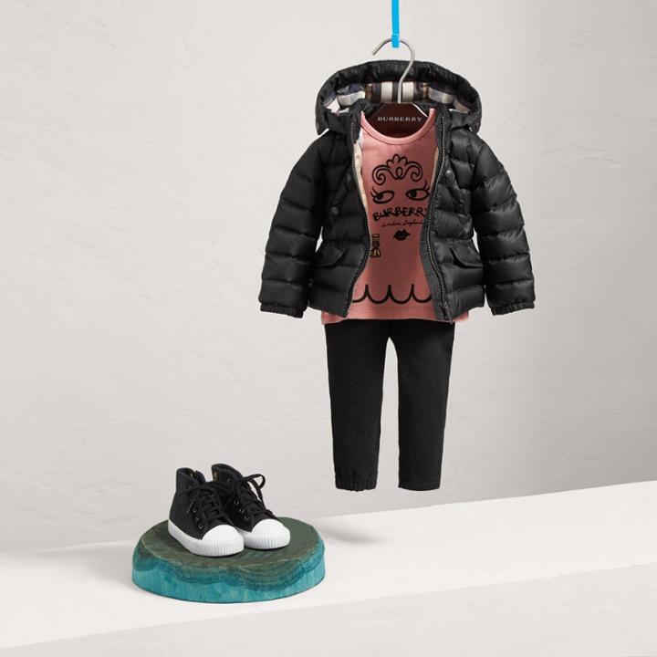 Burberry Burberry Shower-resistant Hooded Puffer Jacket, Size: 2y, Black