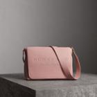 Burberry Burberry Medium Embossed Leather Messenger Bag, Pink