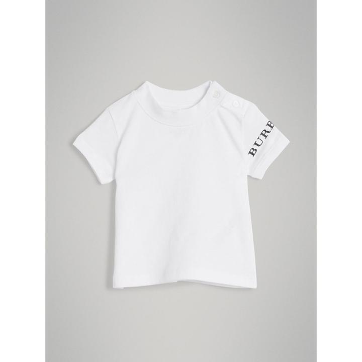 Burberry Burberry Logo Print Cotton T-shirt, Size: 12m, White