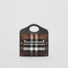 Burberry Burberry Mini Check Cashmere And Leather Pocket Bag