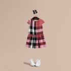 Burberry Burberry Cap-sleeved Check Cotton Voile Dress, Size: 6y, Red