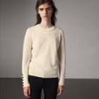 Burberry Burberry Cable Knit Yoke Cashmere Sweater, White
