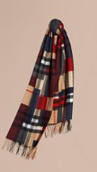 Burberry The Classic Cashmere Scarf In Colour Block Check
