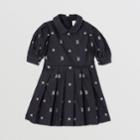 Burberry Burberry Childrens Star And Monogram Motif Puff-sleeve Denim Dress, Size: 14y