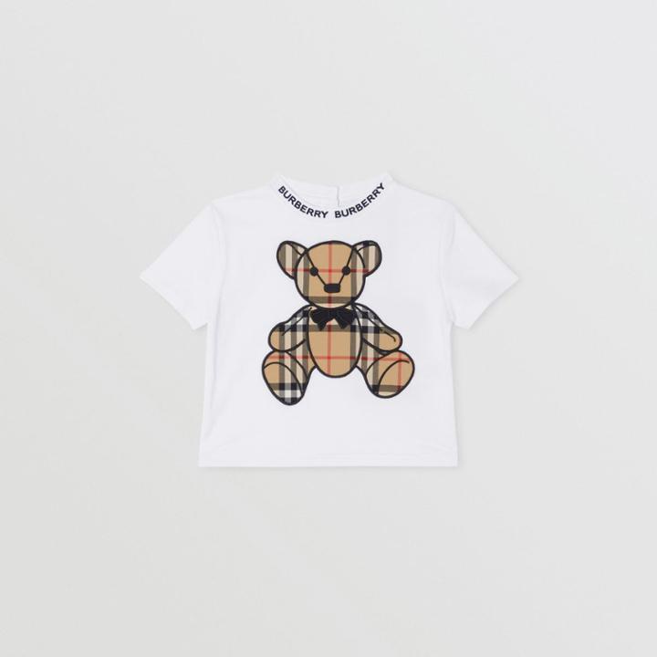 Burberry Burberry Childrens Thomas Bear Appliqu Cotton T-shirt, Size: 2y, White