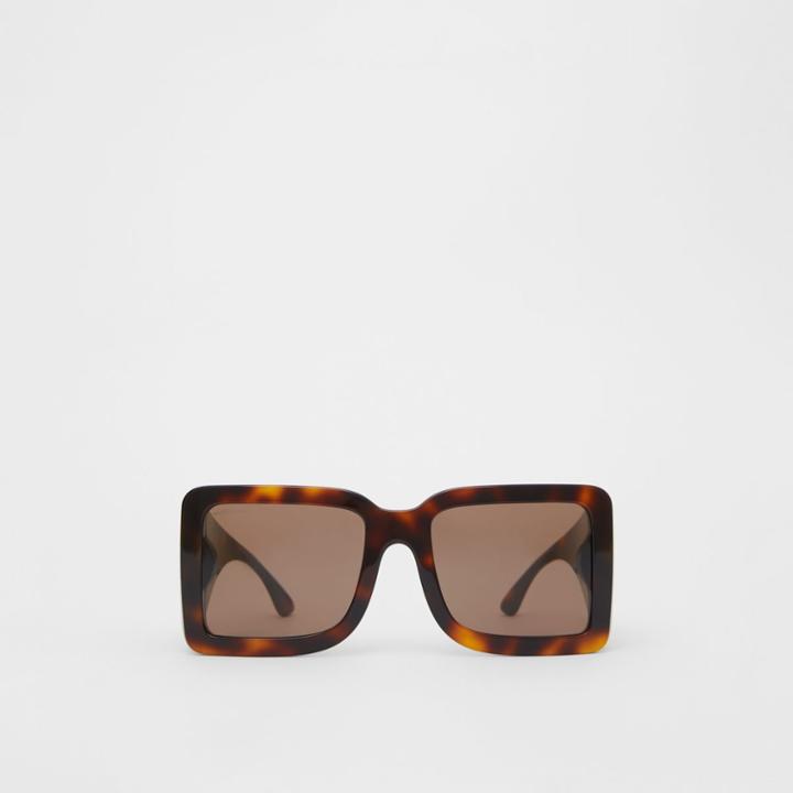 Burberry Burberry B Motif Square Frame Sunglasses, Brown