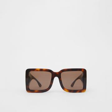 Burberry Burberry B Motif Square Frame Sunglasses, Brown