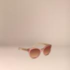 Burberry Burberry Check Detail Oval Sunglasses, Pink
