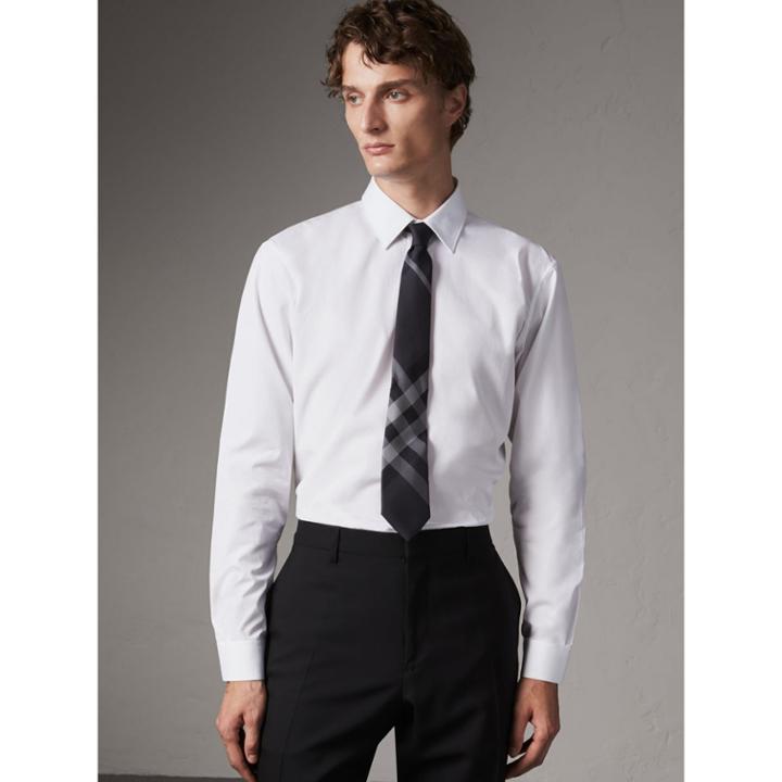 Burberry Burberry Modern Fit Cotton Poplin Shirt, Size: 15, White