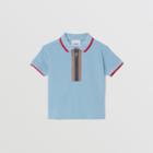 Burberry Burberry Childrens Icon Stripe Detail Cotton Zip-front Polo Shirt, Size: 18m