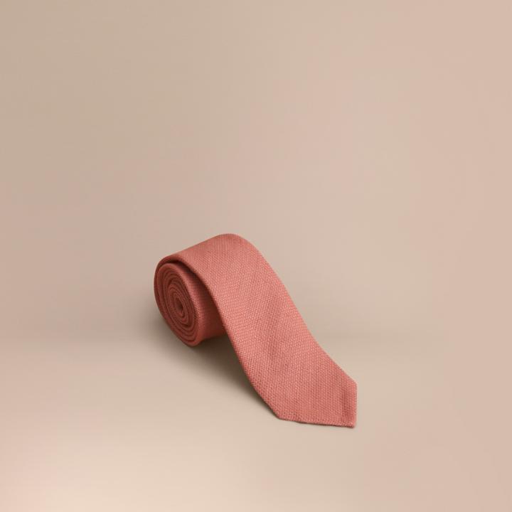 Burberry Burberry Modern Cut Linen Tie, Orange