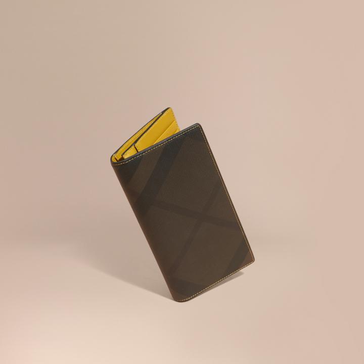 Burberry Burberry London Check And Leather Continental Wallet, Yellow