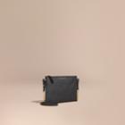 Burberry Burberry Leather Clutch Bag With Check Lining, Black