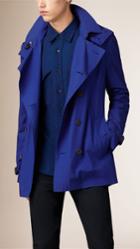 Burberry Burberry Cotton Poplin Trench Coat, Size: Xs, Blue
