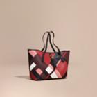 Burberry Burberry Medium Patchwork Grainy Leather Tote Bag, Pink