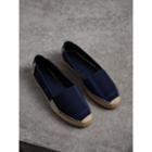 Burberry Burberry Check Cotton Espadrilles, Size: 38, Blue