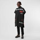 Burberry Burberry Reversible Horseferry Print Cotton Gabardine Poncho, Size: Xs/s, Black