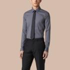 Burberry Burberry Modern Fit Stretch Cotton Shirt, Size: 16, Grey