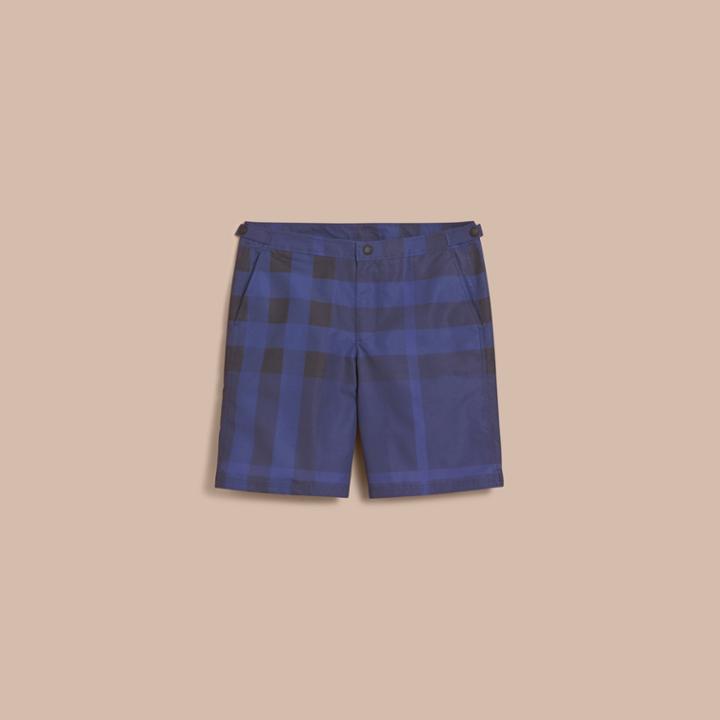 Burberry Burberry Tailored Check Technical Swim Shorts, Blue