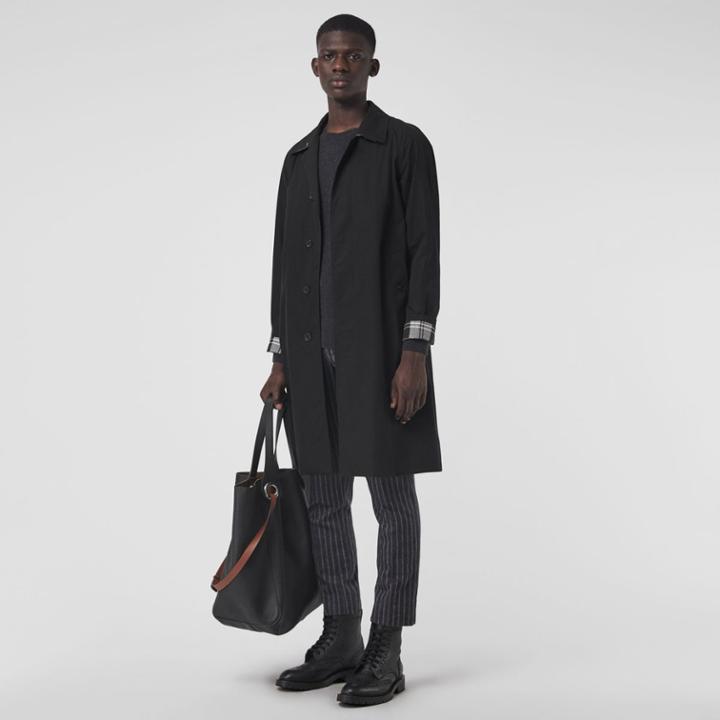 Burberry Burberry Tropical Gabardine Car Coat, Size: 40, Black
