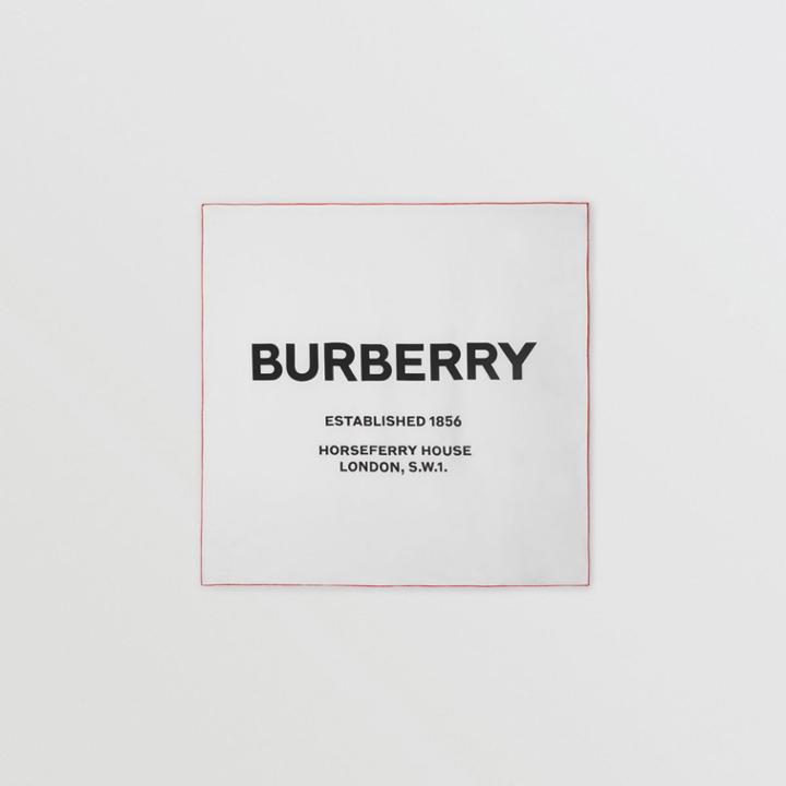 Burberry Burberry Horseferry Print Silk Square Scarf, White