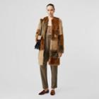 Burberry Burberry Patchwork Shearling Coat, Size: 08, Brown