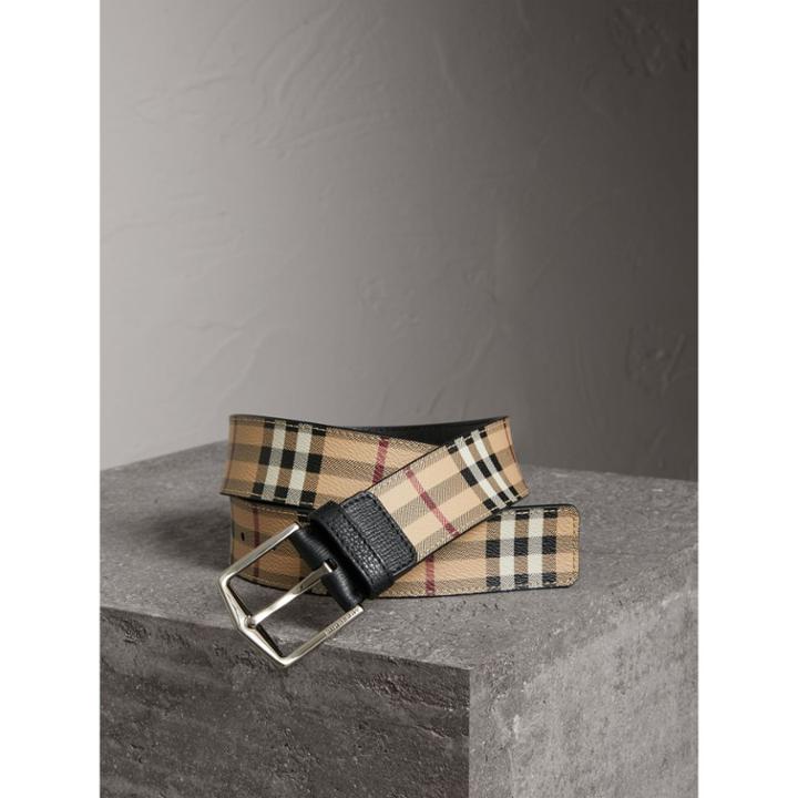 Burberry Burberry Haymarket Check Belt, Size: 100