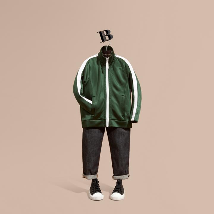 Burberry Burberry High-shine Technical Track Jacket, Size: 10y, Green