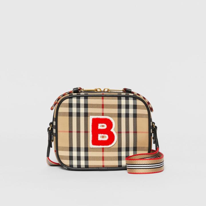 Burberry Burberry Childrens Vintage Check Econyl Camera Bag, Beige