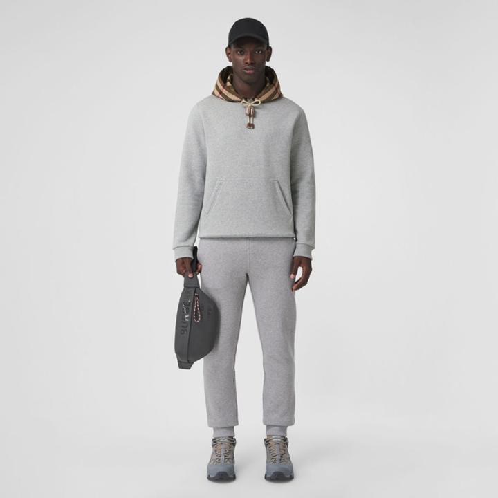 Burberry Burberry Check Hood Cotton Blend Hoodie