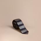 Burberry Burberry Slim Cut Striped Silk Wool Tie, Green