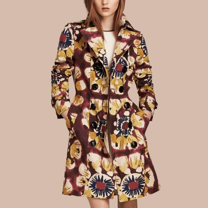 Burberry Burberry Tie-dye Cotton Trench Coat, Size: 08, Red