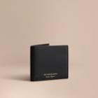 Burberry Burberry Trench Leather International Bifold Wallet, Black