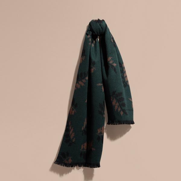 Burberry Leaf Jacquard Cashmere Scarf