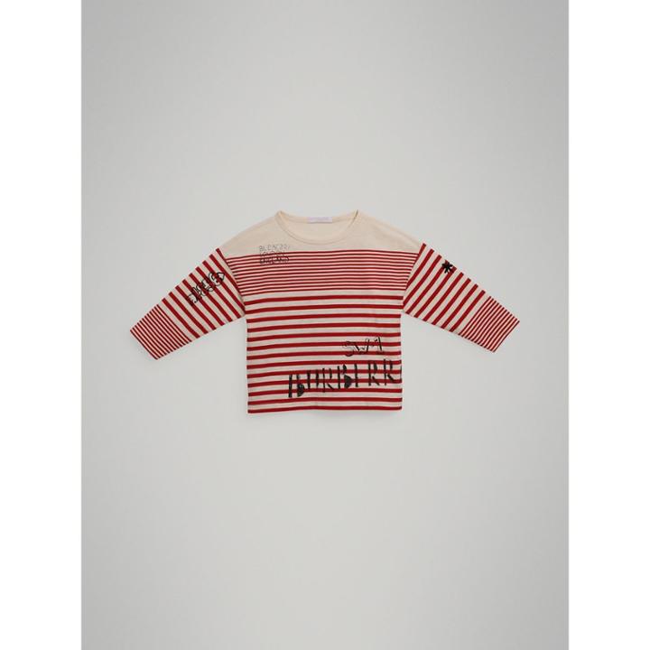 Burberry Burberry Sw1 Print Striped Cotton Top, Size: 8y