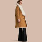 Burberry Burberry Double-breasted Shearling Coat, Size: 06, White