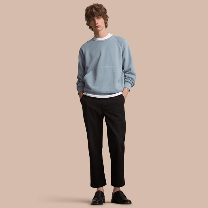 Burberry Burberry Unisex Pigment-dyed Cotton Oversize Sweatshirt, Blue