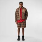 Burberry Burberry Vintage Check Faux Shearling Drawcord Shorts, Beige