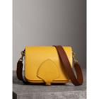 Burberry Burberry The Square Satchel In Leather, Yellow