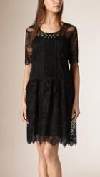 Burberry Prorsum French Lace Cut-out Dress