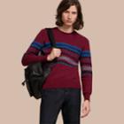 Burberry Burberry Fair Isle Intarsia Cashmere Wool Sweater, Red